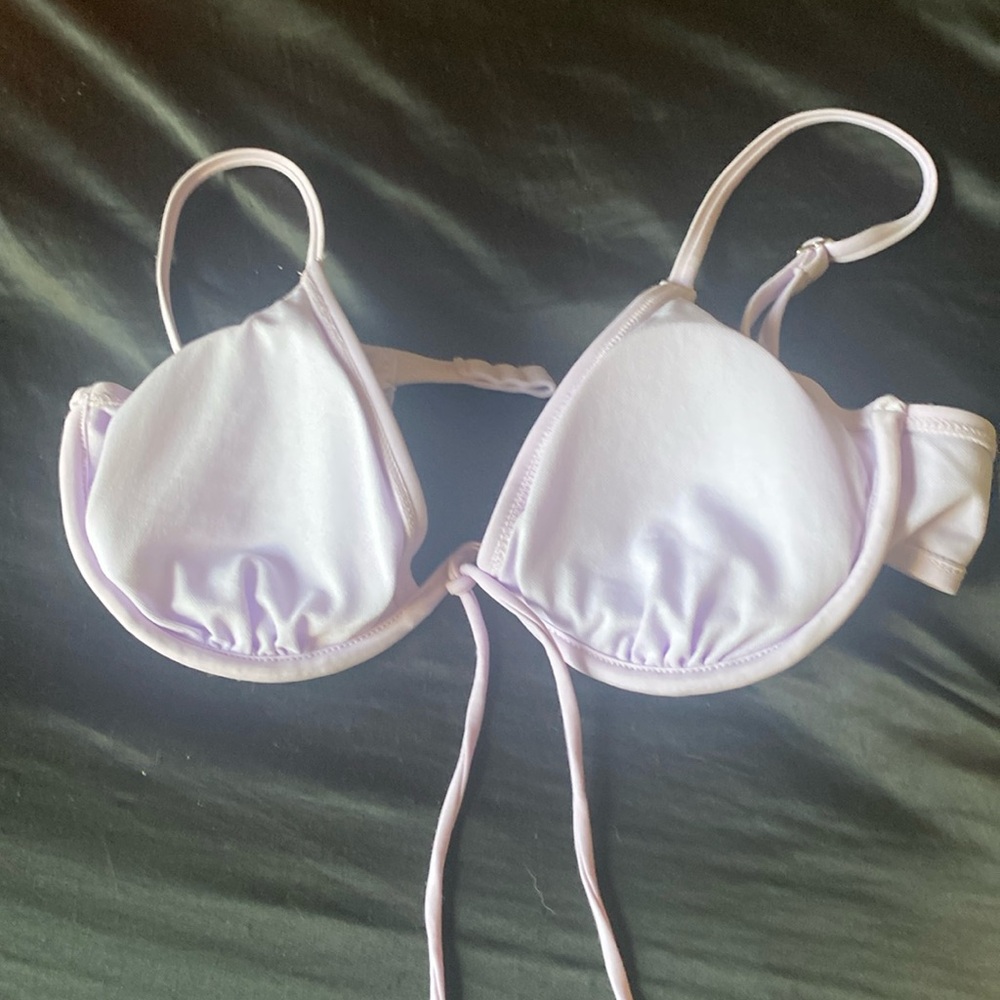 super cute light purple wire swim suit top